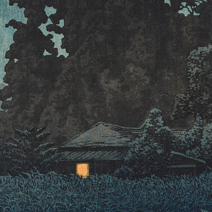 Omiya in the Rain by Hasui Kawase 1935