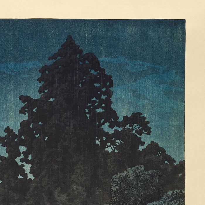 Omiya in the Rain by Hasui Kawase 1935