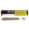 Organic Blue Dream Pre Rolled 5 x 0.5 g displayed with a warning label in French, photographed at a slight angle.