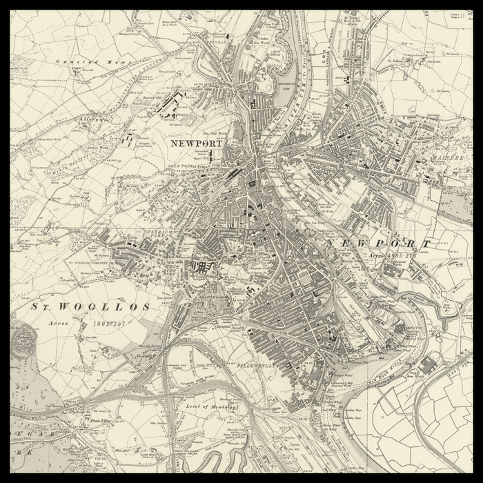 An old Ordnance Survey map of Newport