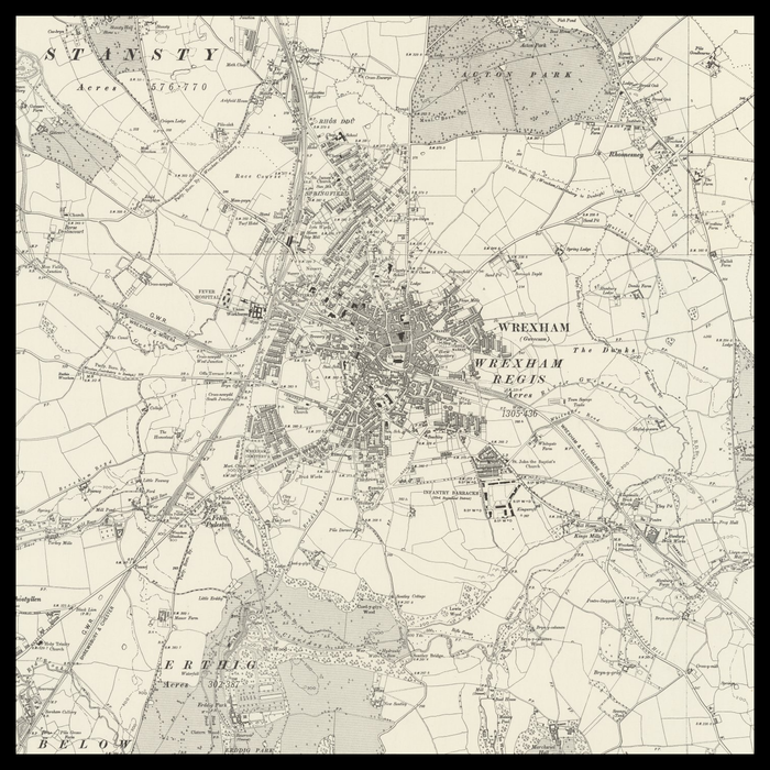 An old Ordnance Survey map of Wrexham