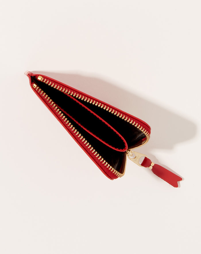 Comme des Garçons  Polka Dots Printed Zip Around Wallet in Red