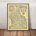 Pratt's Map of Northern England by AE Taylor, 1932