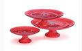 Red Glass Cake Pedestal Medium