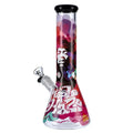 Front view of the 12-inch Rock Legends Jimmy-Purple Haze Water Pipe in clear glass, featuring a purple haze design.