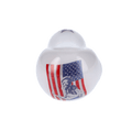 A white, angled studio shot of the Rock Legends Jimmy-USA Spoon Pipe, displaying its smooth, curved design.