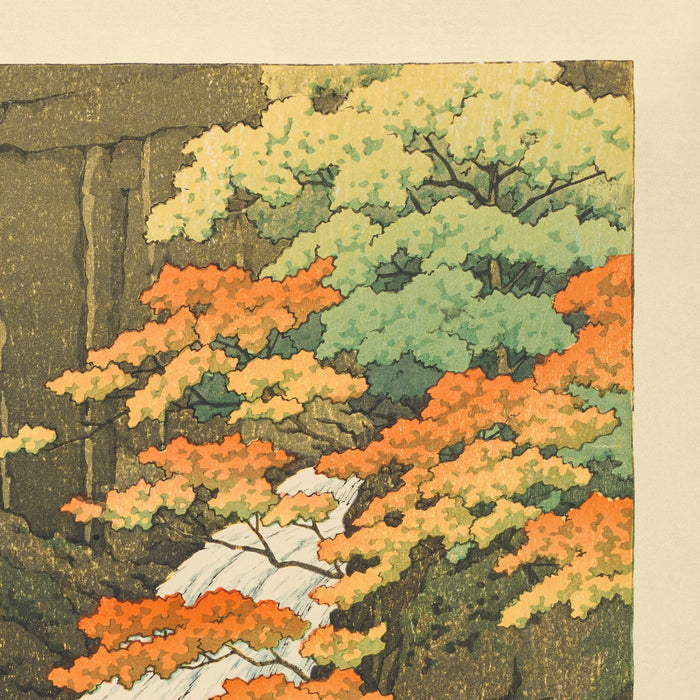 Senju Waterfall, Akame by Hasui Kawase, 1935