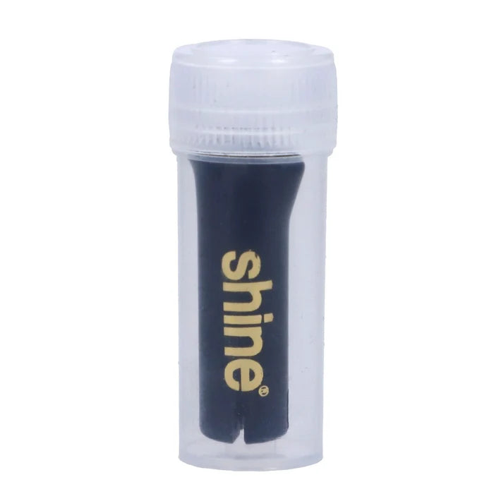 Front view of the Shine Papers-Launch Pack in a clear plastic container, showcasing its compact size and branding.