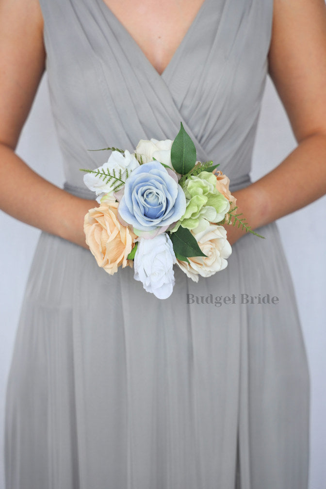 Silk Wedding Bouquet in Dusty Blue - $39.50 | Olana