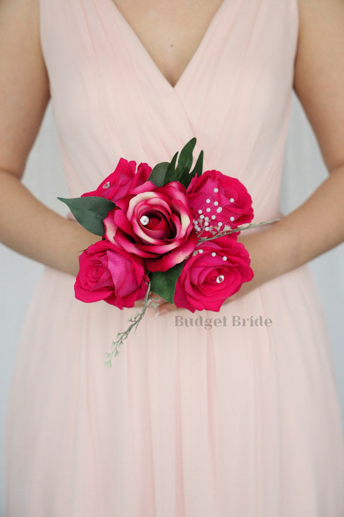 Silk Wedding Bouquet in Flamingo - $65.00 | Flamingo