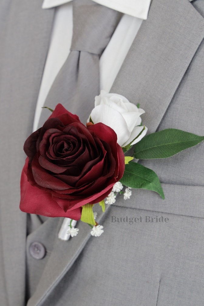 Silk Wedding Bouquet in Lavender and Burgundy - $39.50 | Ogden