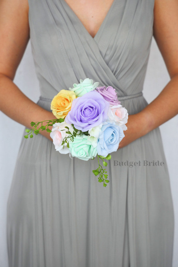 Silk Wedding Bouquet in Pastel Tones - $39.50 | Layton