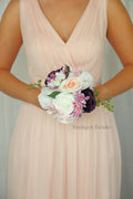 Silk Wedding Bouquet in Plum and Blush - $39.50 | Ashton