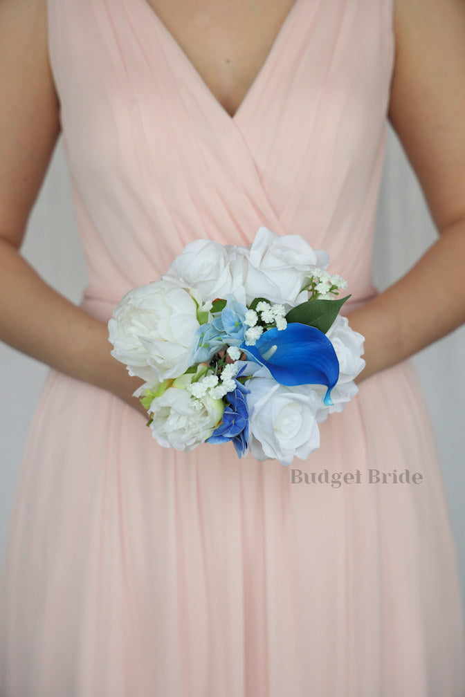 Silk Wedding Bouquet in Royal Blue - $195.00 | Starburst
