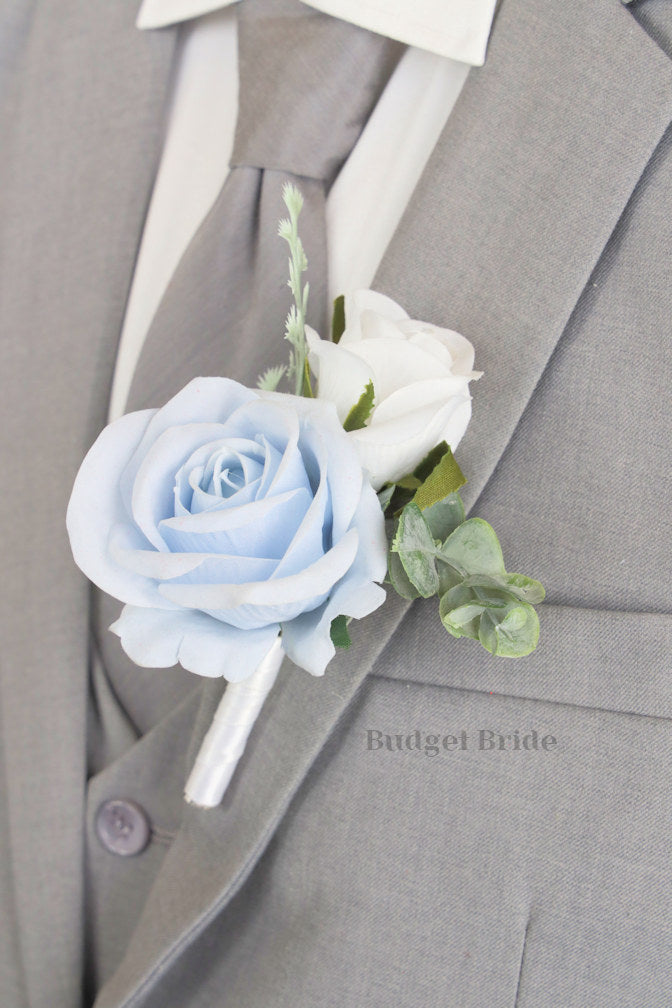 Silk Wedding Bouquet in Steel Blue - $39.50 | Hickory