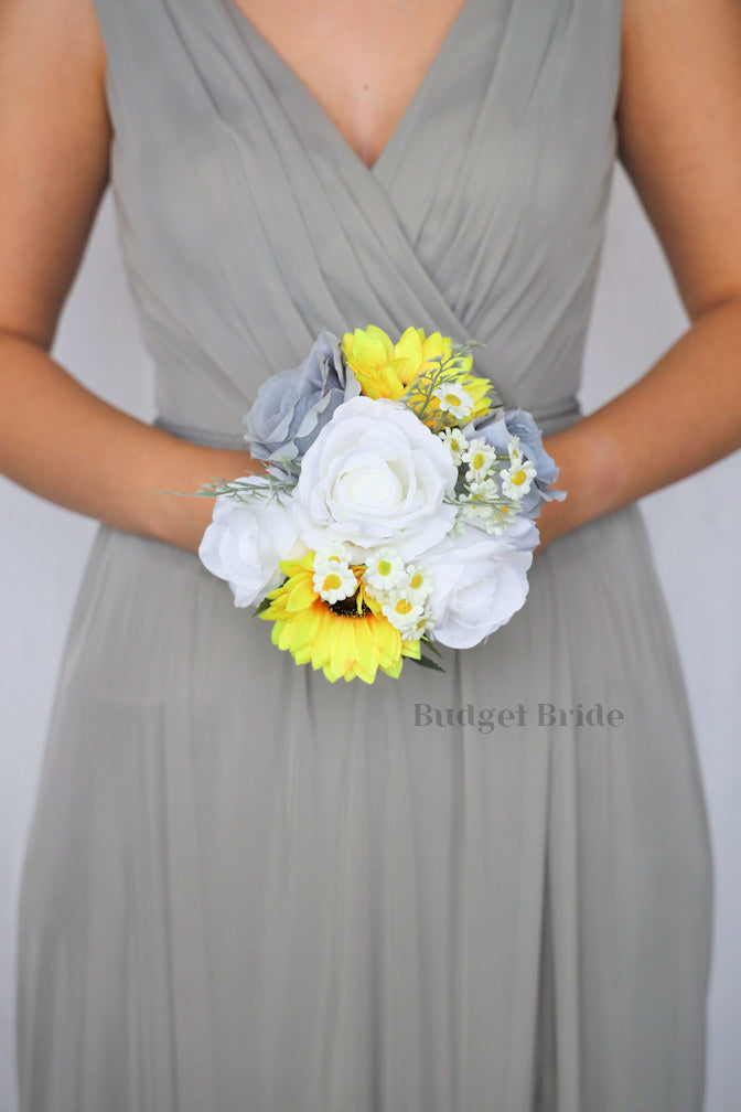 Silk Wedding Bouquet with Sunflowers - $39.50 | Atlanta