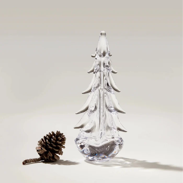 Simon Pearce Five Sided Evergreen Glass Tree, 10"