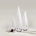 Simon Pearce Snowy Branches Evergreen Glass Trees on a white background at Addison West