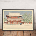 A framed image of Snow at Heian Shrine, Kyoto by Hasui Kawase, 1935