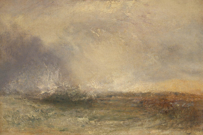Stormy Sea Breaking on a Shore by Turner, 1840