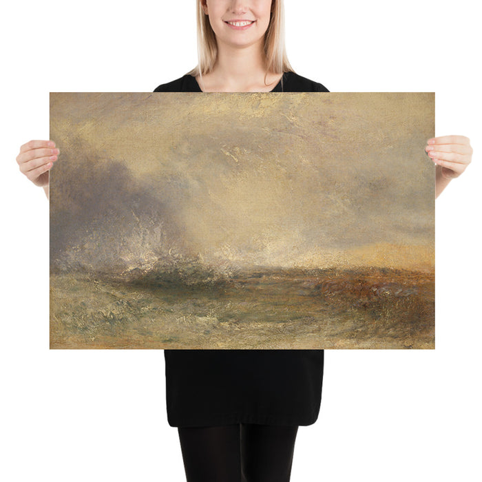 Stormy Sea Breaking on a Shore by Turner, 1840