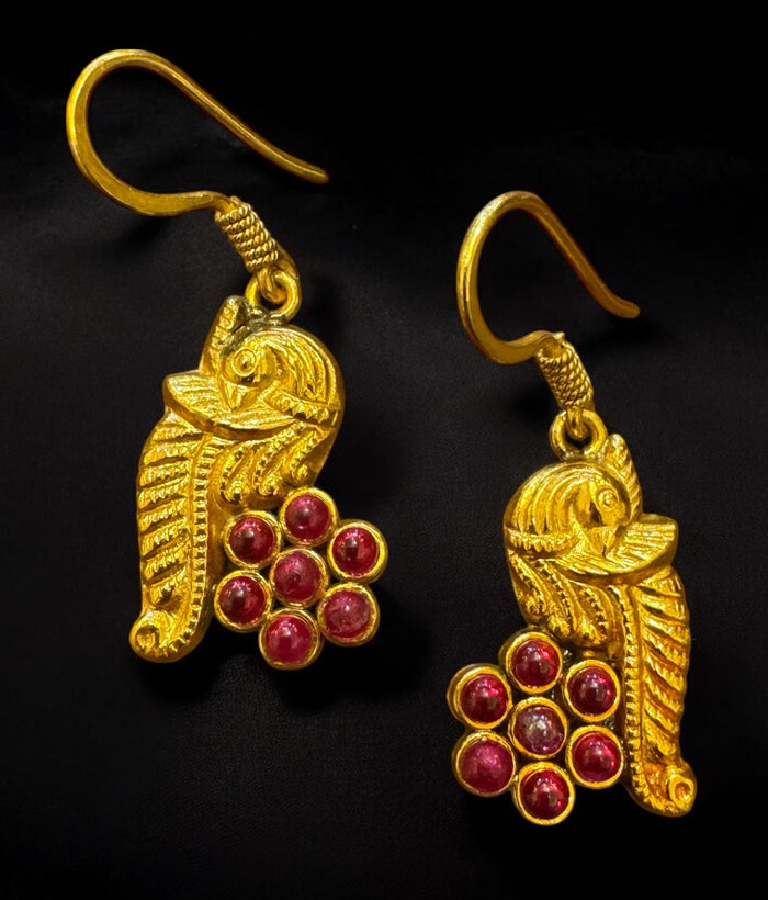 The Barhin Silver Peacock Kemp Earrings