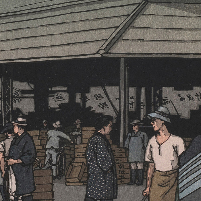 The Central Market, Tokyo by Hasui Kawase, 1935