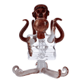 Front view of the Valiant Area 51 Frit Glass Recycler Dab Rig, showcasing colorful frit patterns on its curved glass arms.