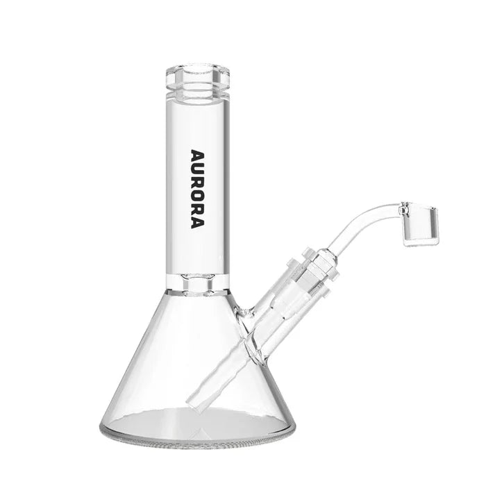 Front view of the 8-inch Valiant Beaker Water Pipe, showcasing the clear glass beaker shape and simple design.