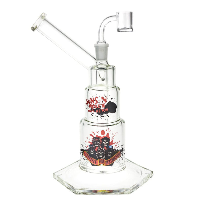 Front view of the 10-inch Valiant GNR Cannon Dab Rig, featuring a clear glass construction and a unique cannon-like design.