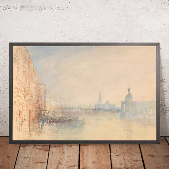 A framed image of Venice, The Mouth of the Grand Canal (1840) by Turner