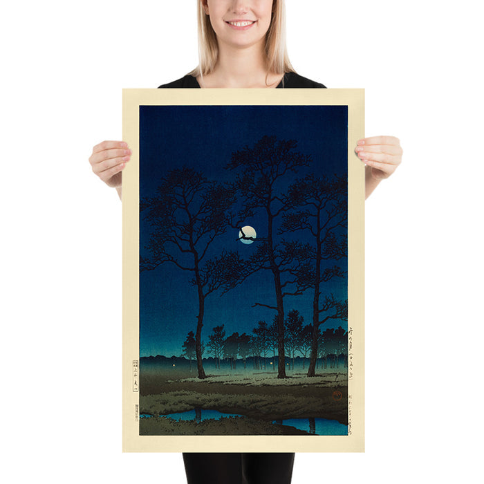 Winter Moon over Toyama Plain by Hasui Kawase, 1931