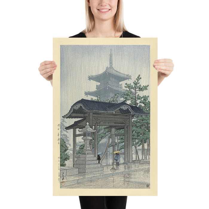 Zensetsu Temple in Sanshu by Hasui Kawase, 1937